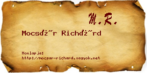 Mocsár Richárd névjegykártya